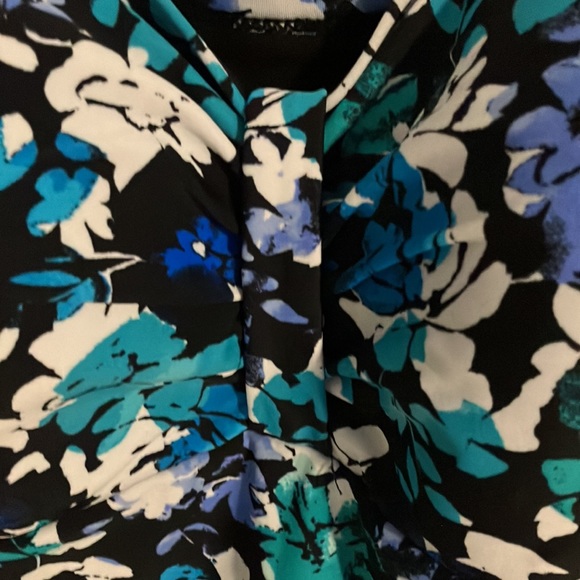 CHRISTINA SWIMSUIT 1-PC Ruched FLORAL Blue Black Sz 16 D BNWT - Picture 4 of 10
